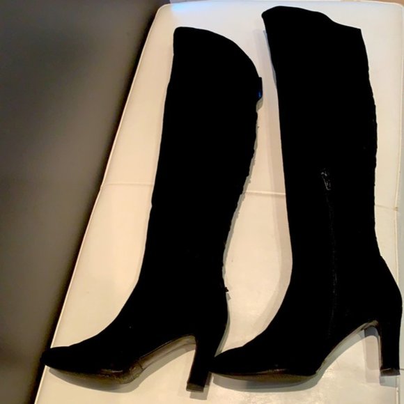 🇮🇹VTG 90’ Stuart Weitzman 💯% Suede/Leather O/U Knee Boots - Picture 5 of 17